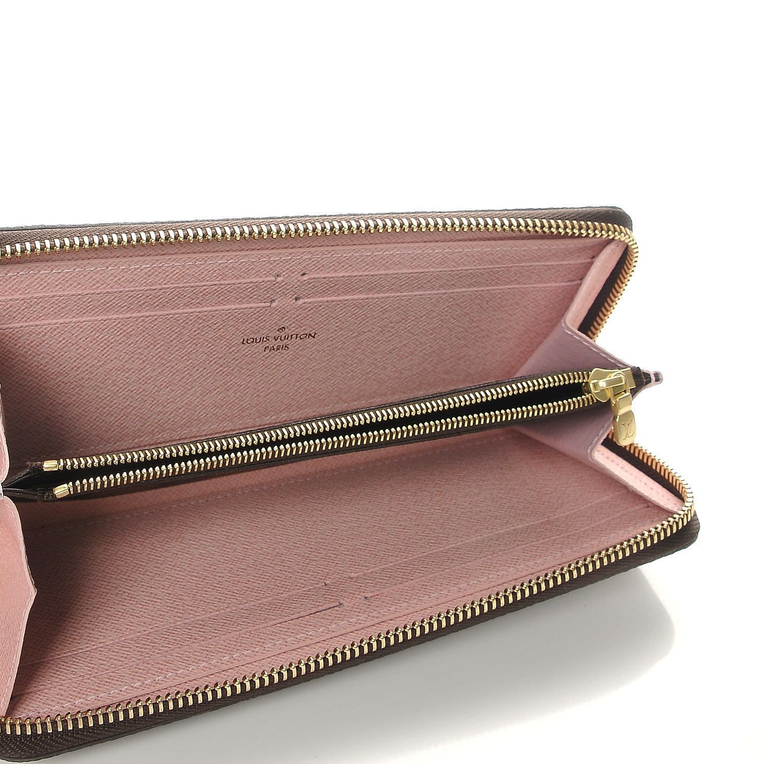 Louis Vuitton Damier Ebene Clemence Wallet Rose Ballerine 5 of 7