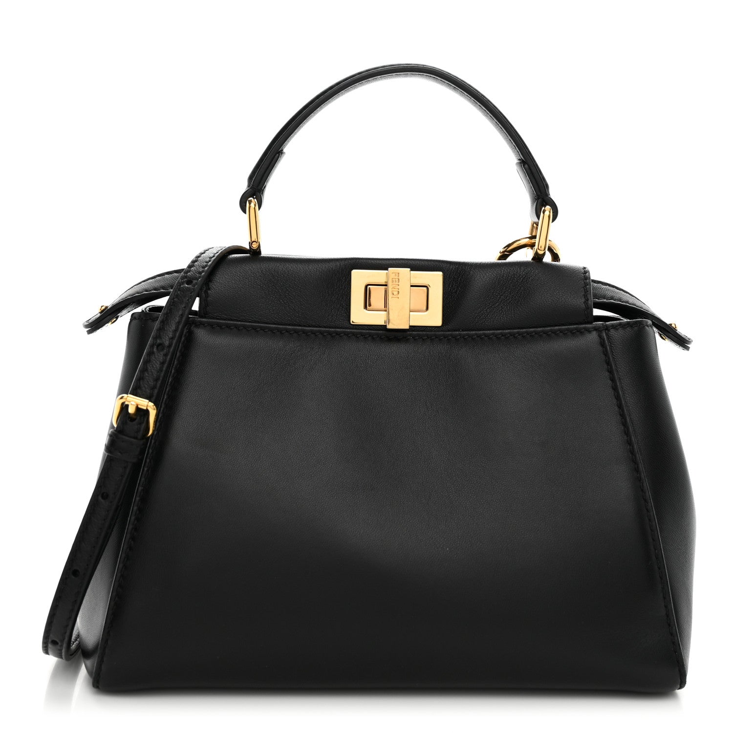 Fendi Nappa Mini Peekaboo Iconic Satchel Black 1 of 11