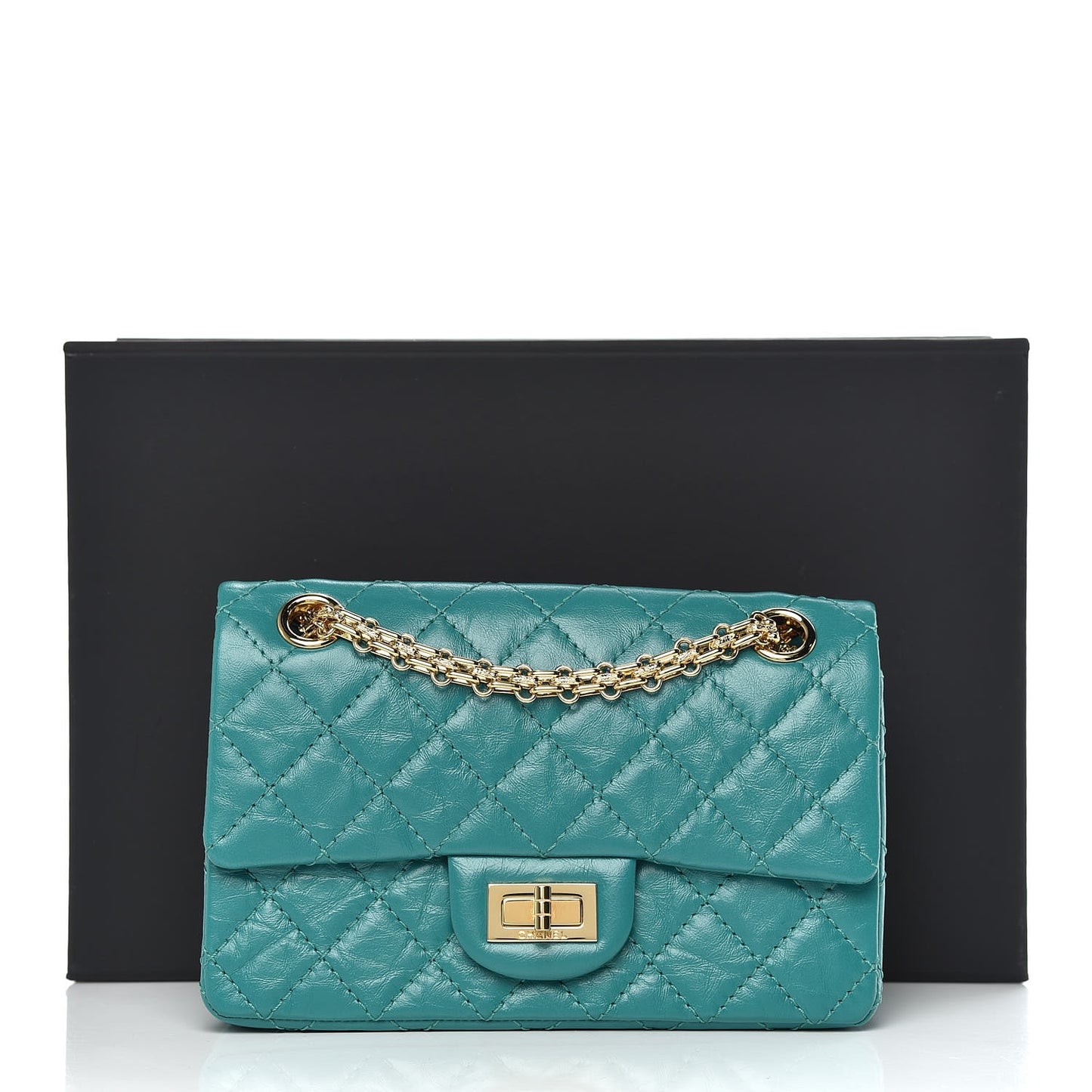 Aged Calfskin Quilted 2.55 Reissue Mini Flap Green