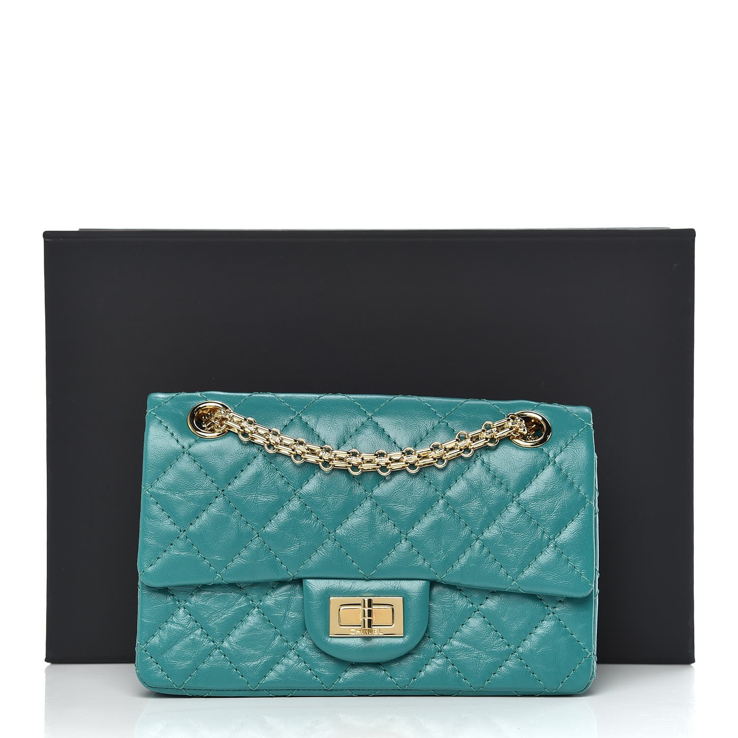 Chanel Aged Calfskin Quilted 2.55 Reissue Mini Flap Green 12 of 12