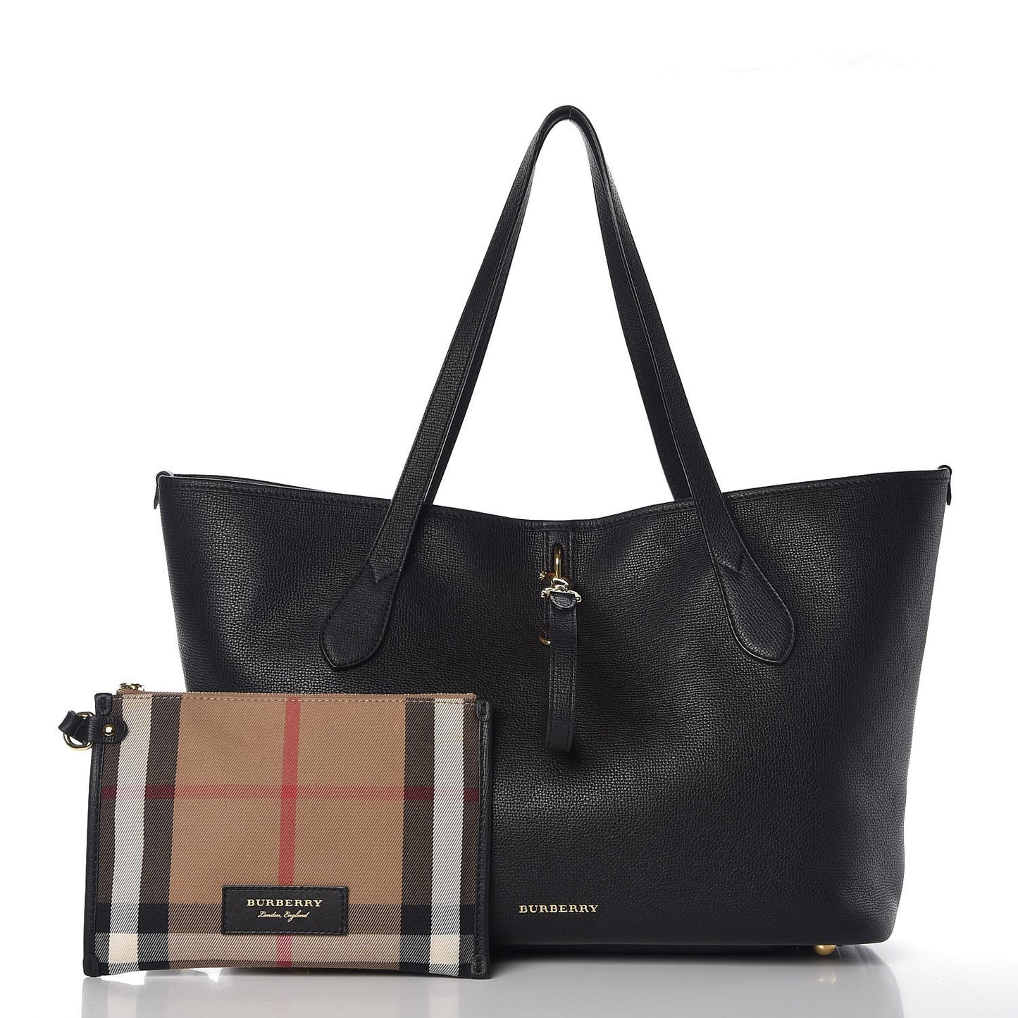 Grainy Calfskin Medium Honeybrook Tote Black