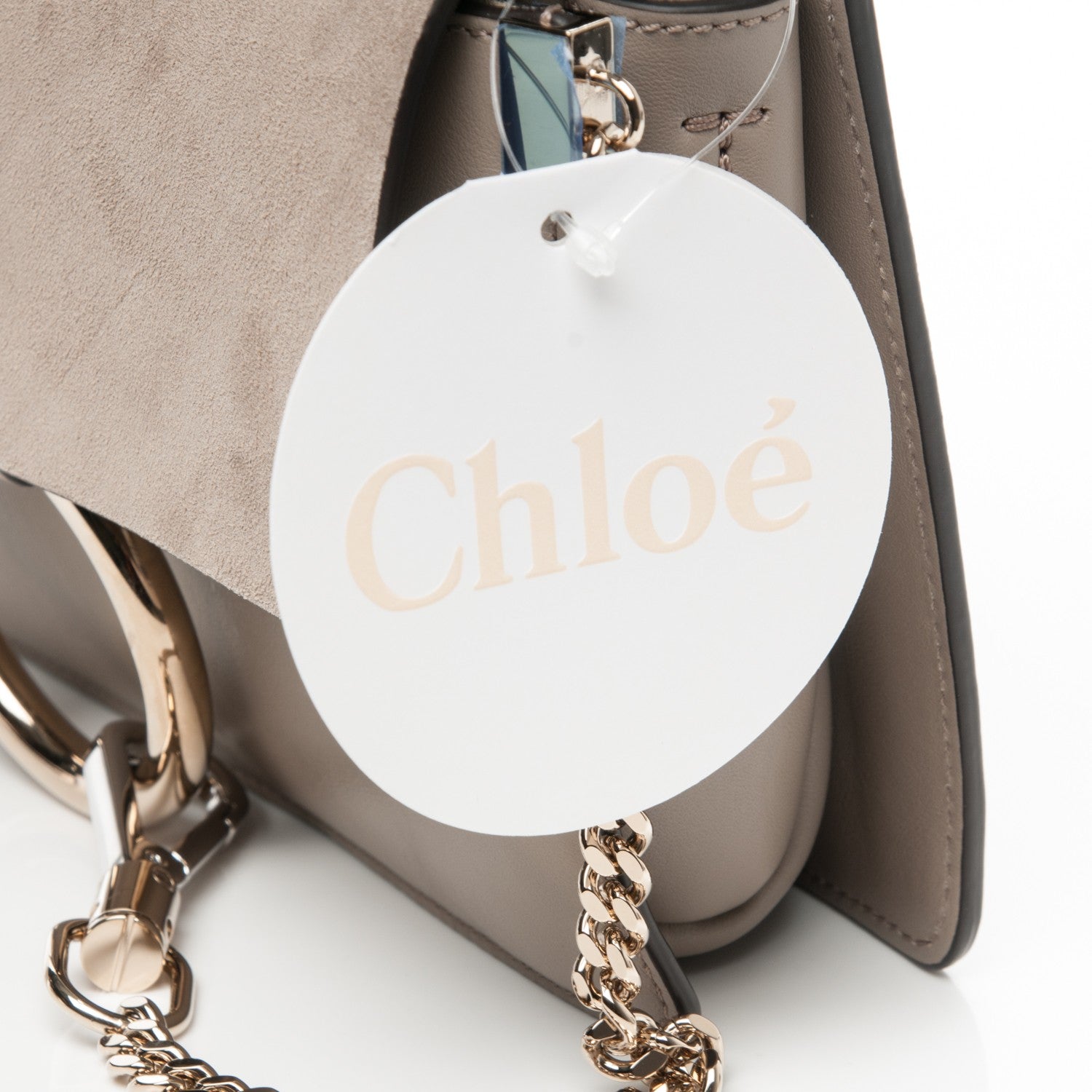 Chloe Suede Calfskin Small Faye Shoulder Bag Motty Grey 6 of 8