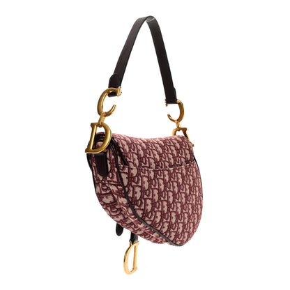 Christian Dior Oblique Saddle Bag Burgundy 3 of 10