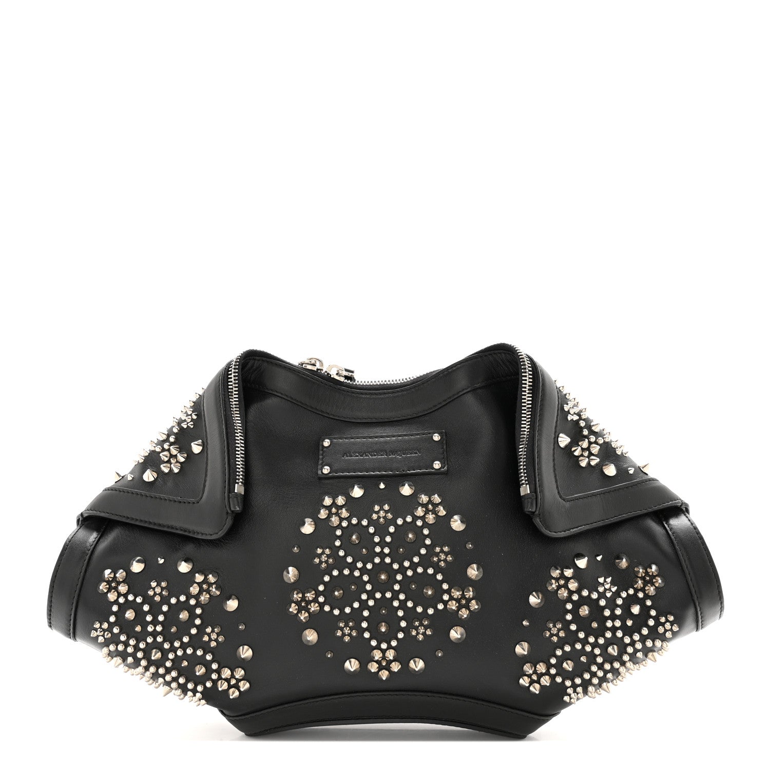Alexander McQueen Calfskin Studded De Manta Clutch Black 1 of 9