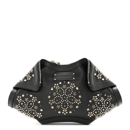 Alexander McQueen Calfskin Studded De Manta Clutch Black 1 of 9