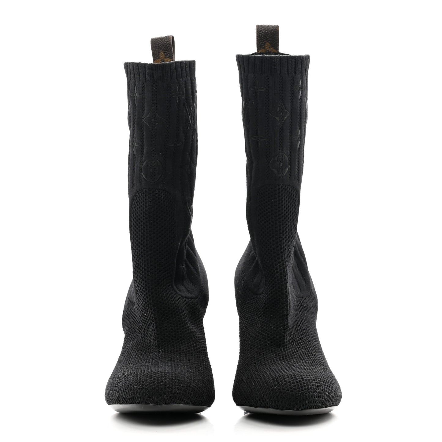 Monogram Stretch Fabric Silhouette Ankle Boots 39 Black