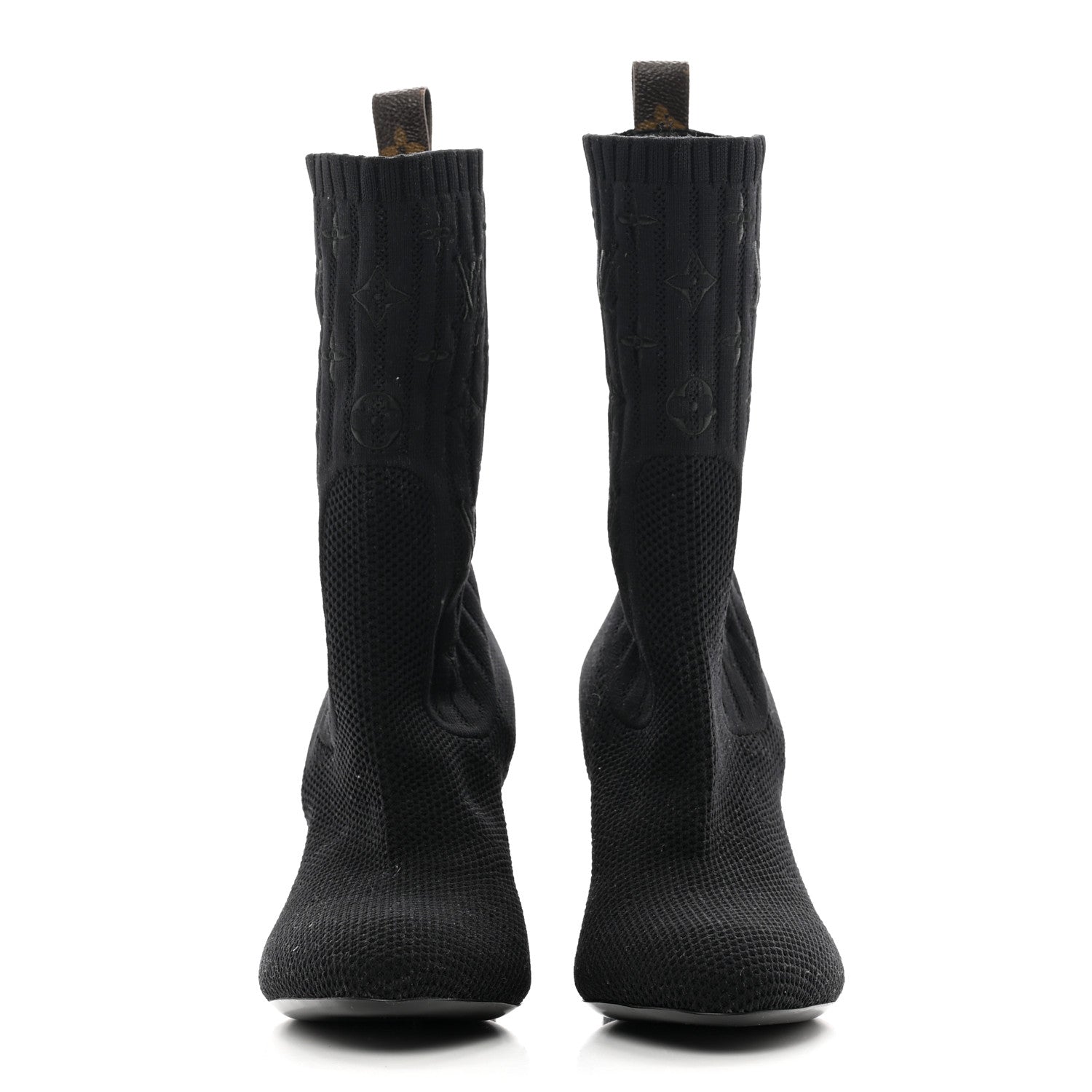 Louis Vuitton Monogram Stretch Fabric Silhouette Ankle Boots 39 Black 2 of 8