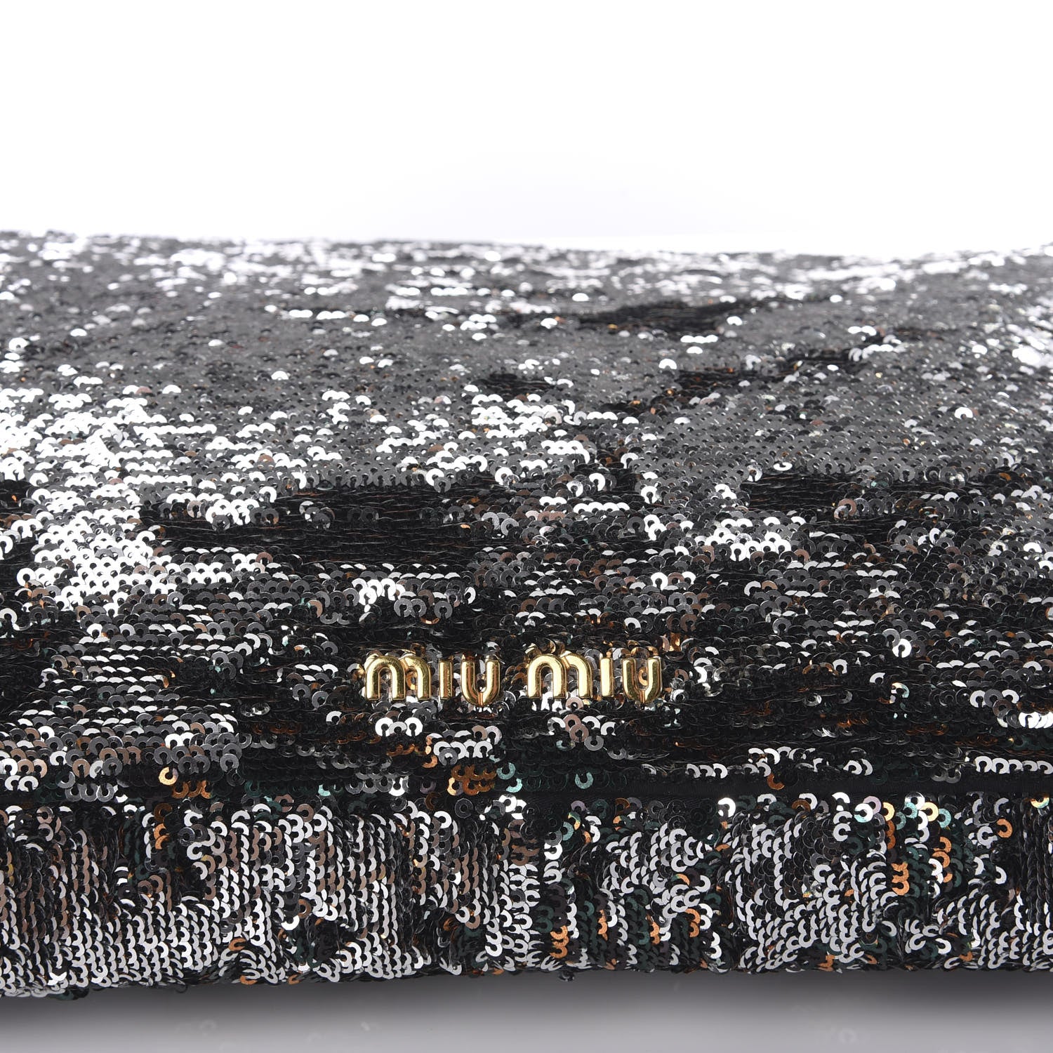 Miu Miu Oversized Sequin Clutch Black 9 of 12