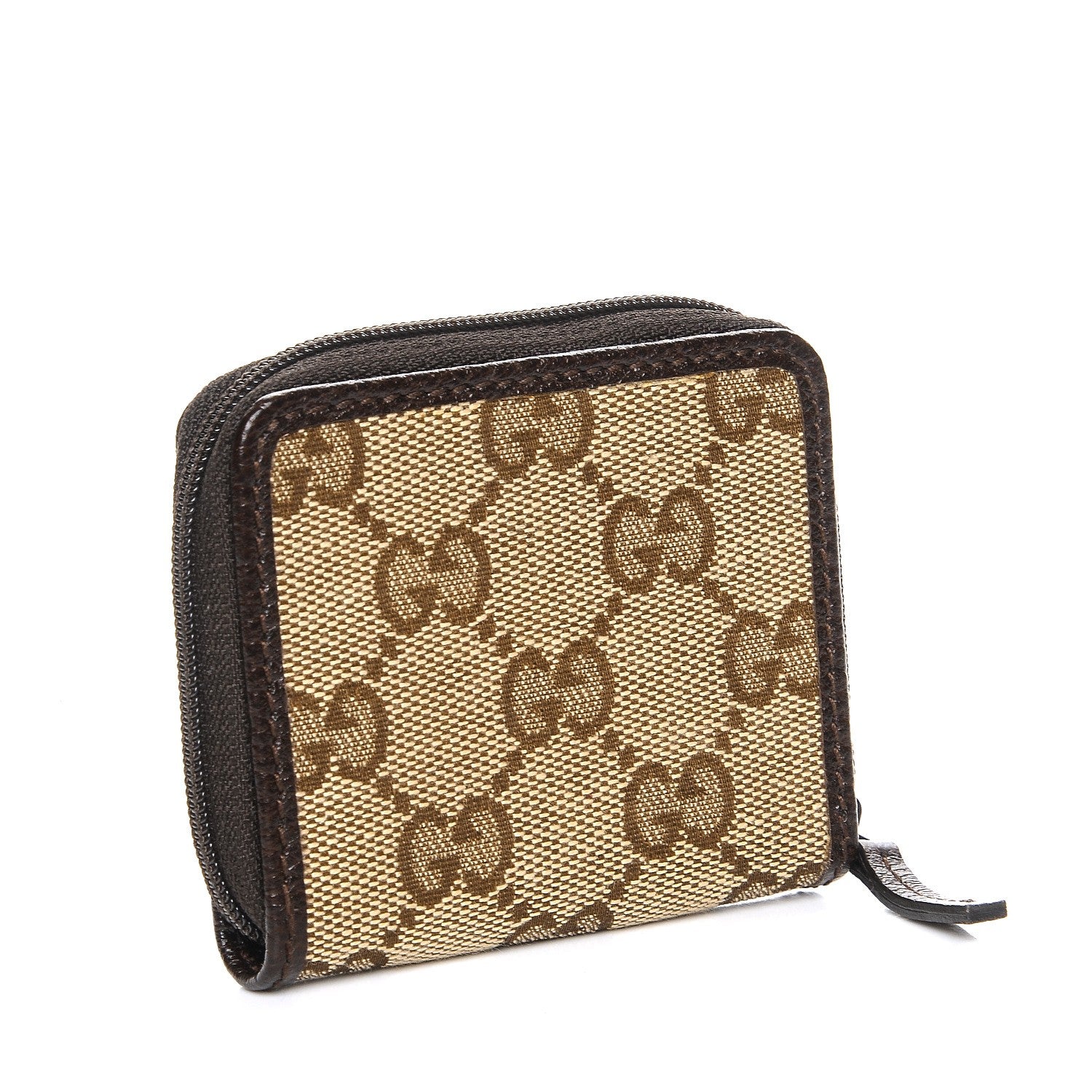 Gucci Monogram Zip Around Coin Purse Brown 3 of 8