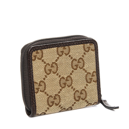 Gucci Monogram Zip Around Coin Purse Brown 3 of 8