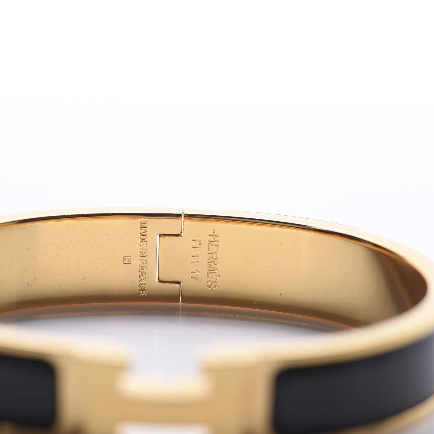 Enamel Narrow Clic Clac H Bracelet GM Black