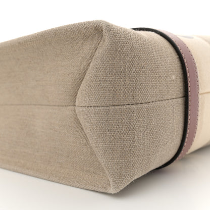 Chloe Linen Calfskin Medium Woody Ribbon Tote White Brown 9 of 10