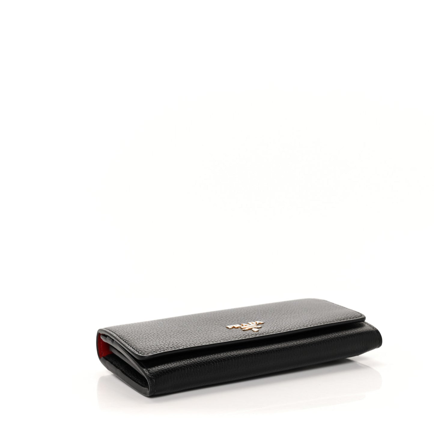 Vitello Daino Bi-Color Continental Flap Travel Wallet Black Fuoco