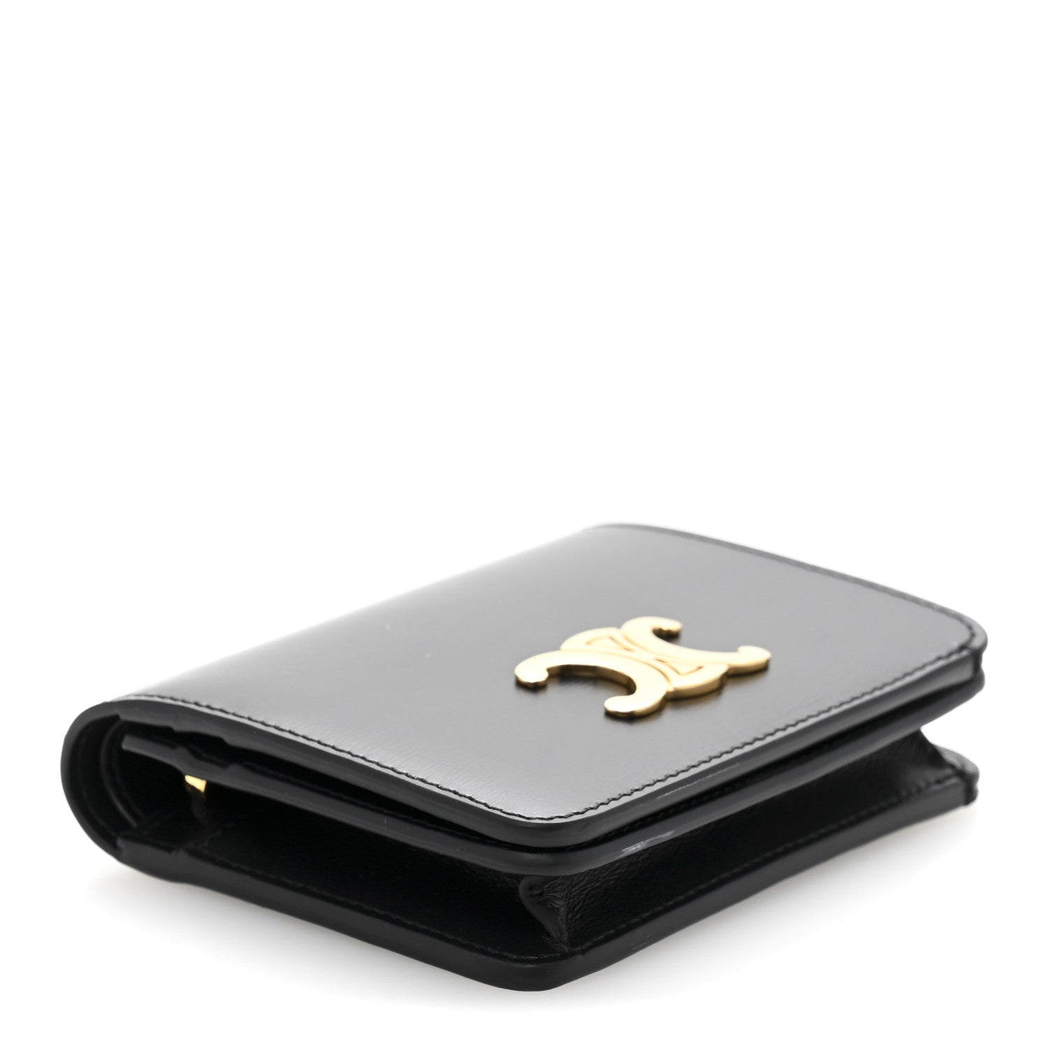 Celine Shiny Calfskin Small Triomphe Wallet Black 4 of 8