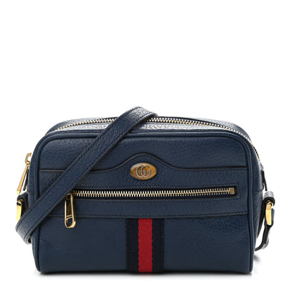 Gucci Calfskin Web Mini Ophidia Shoulder Bag Navy 1 of 11