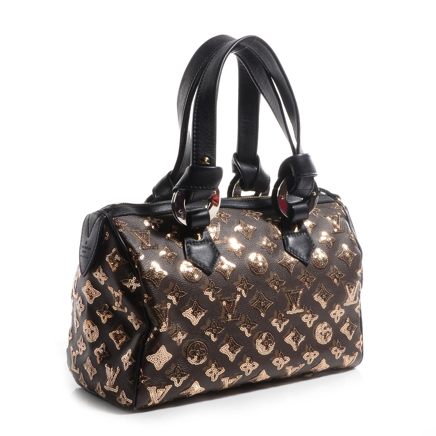 Louis Vuitton Monogram Sequins Eclipse Speedy 28 Gold 3 of 9