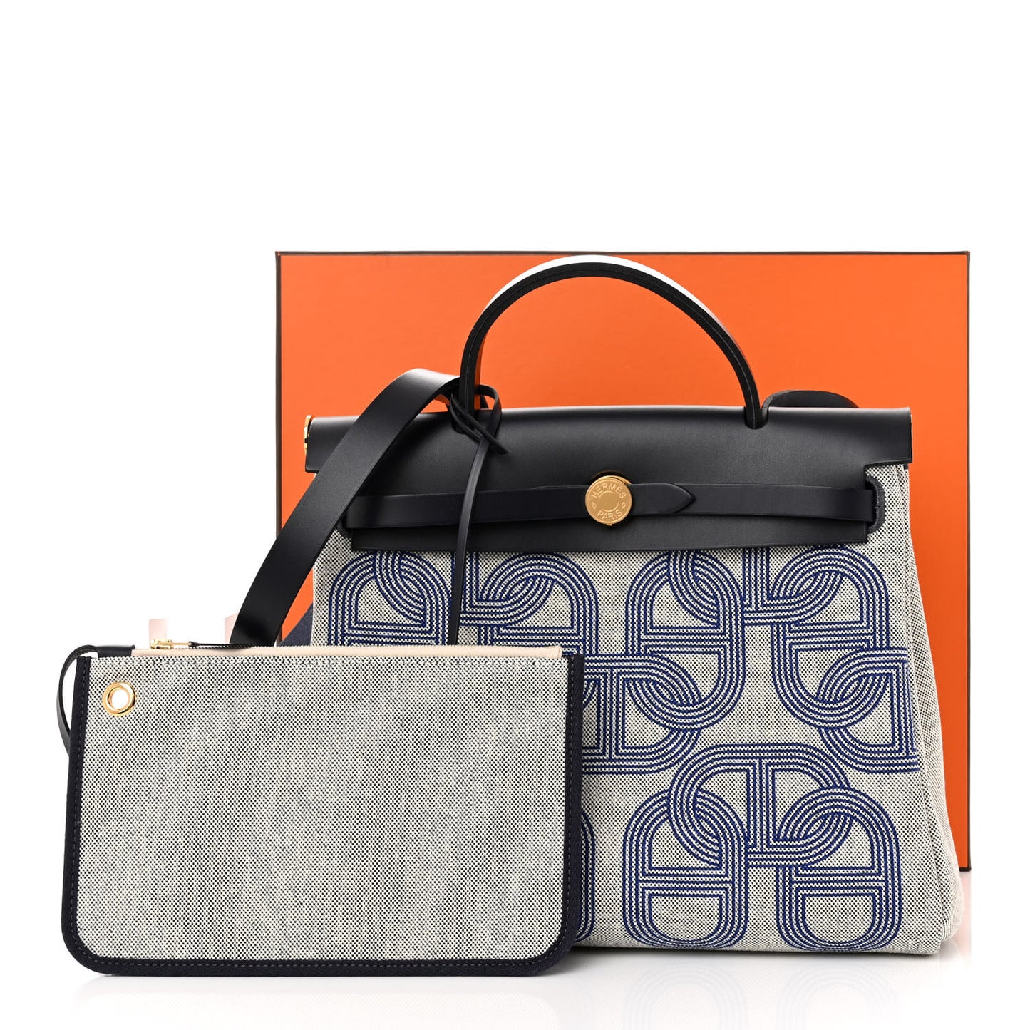 H Plume Canvas Vache Hunter Circuit 24 Herbag Zip Retourne 31 Bleu Royal Bleu Indigo Ecru
