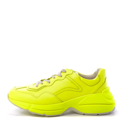 Gucci Calfskin Mens Rhyton Sneakers 7 Yellow Fluo 1 of 8