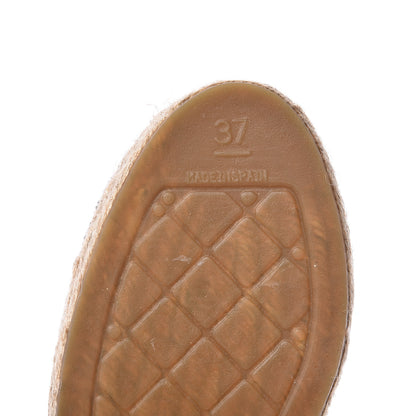 Chanel Linen Sequin CC Espadrilles 37 Beige Black 9 of 11