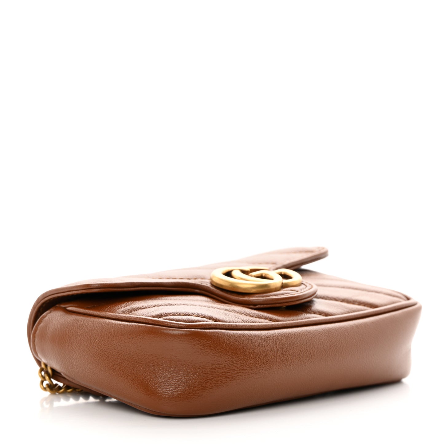 Azalea Calfskin Matelasse Diagonal Super Mini GG Marmont Shoulder Bag Cuir
