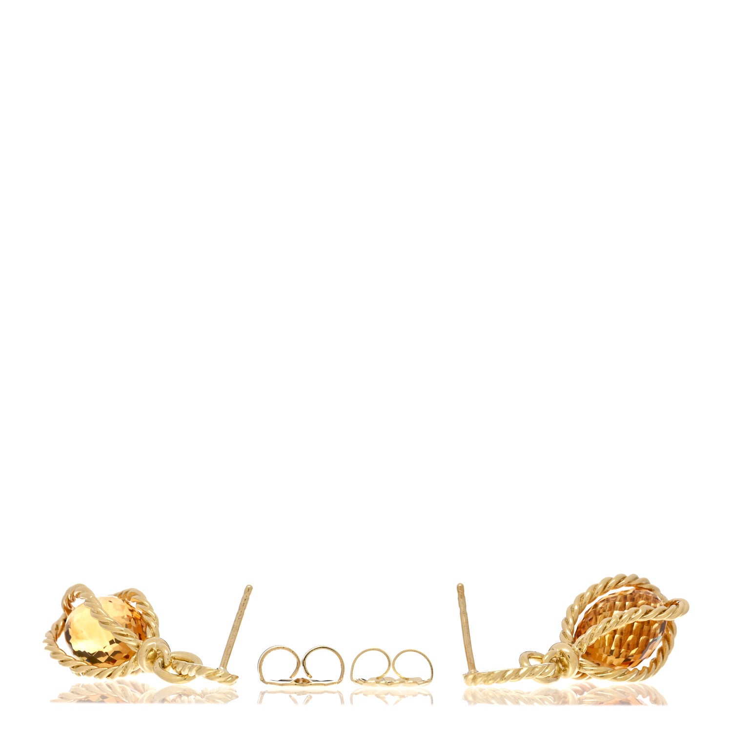 David Yurman 18K Yellow Gold Citrine Lantana Drop Earrings 3 of 4
