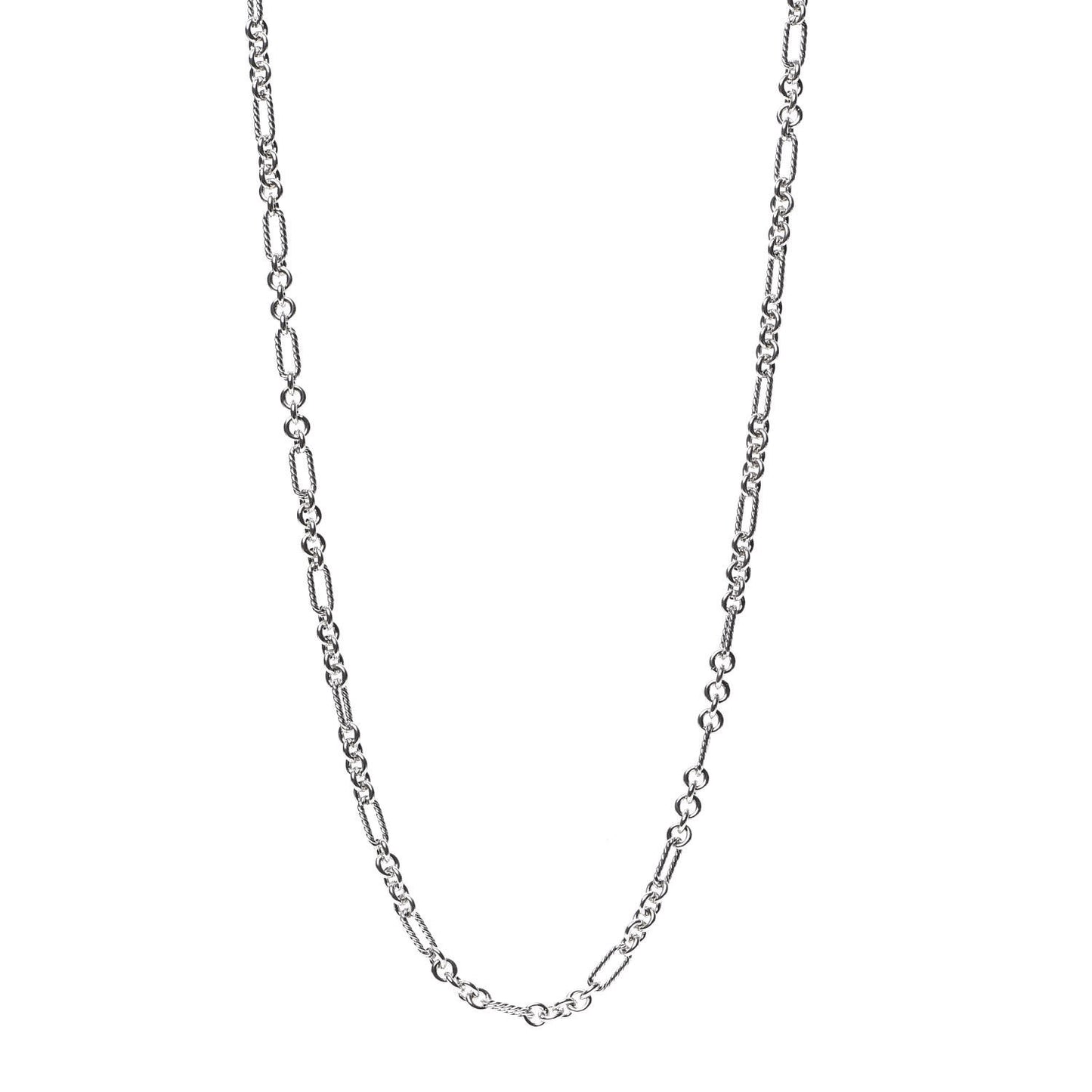 Sterling Silver 18K Yellow Gold Figaro Chain Link Necklace