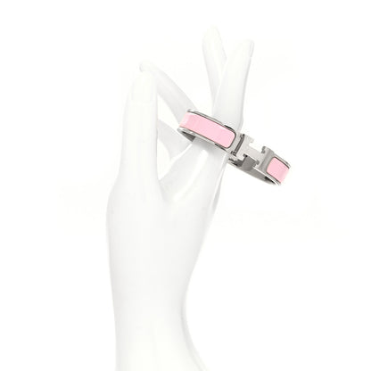 Hermes Enamel Narrow Clic Clac H Bracelet PM Rose Dragee 2 of 5