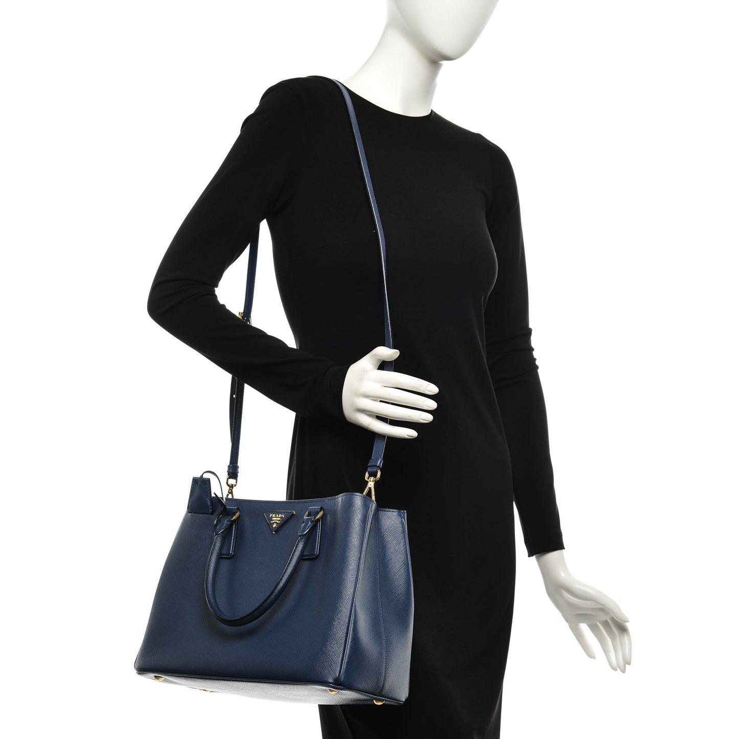 Saffiano Lux Medium Tote Bluette