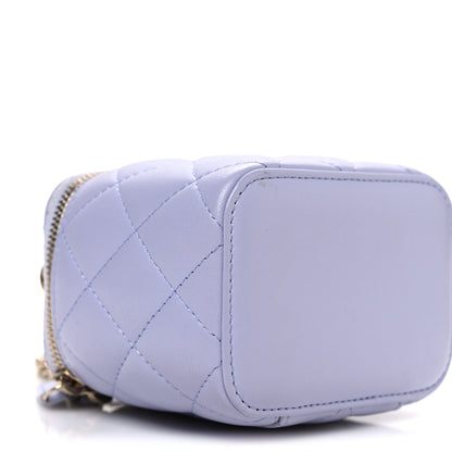 Chanel Lambskin Quilted Top Handle Mini Vanity Case With Chain Lilac 9 of 11