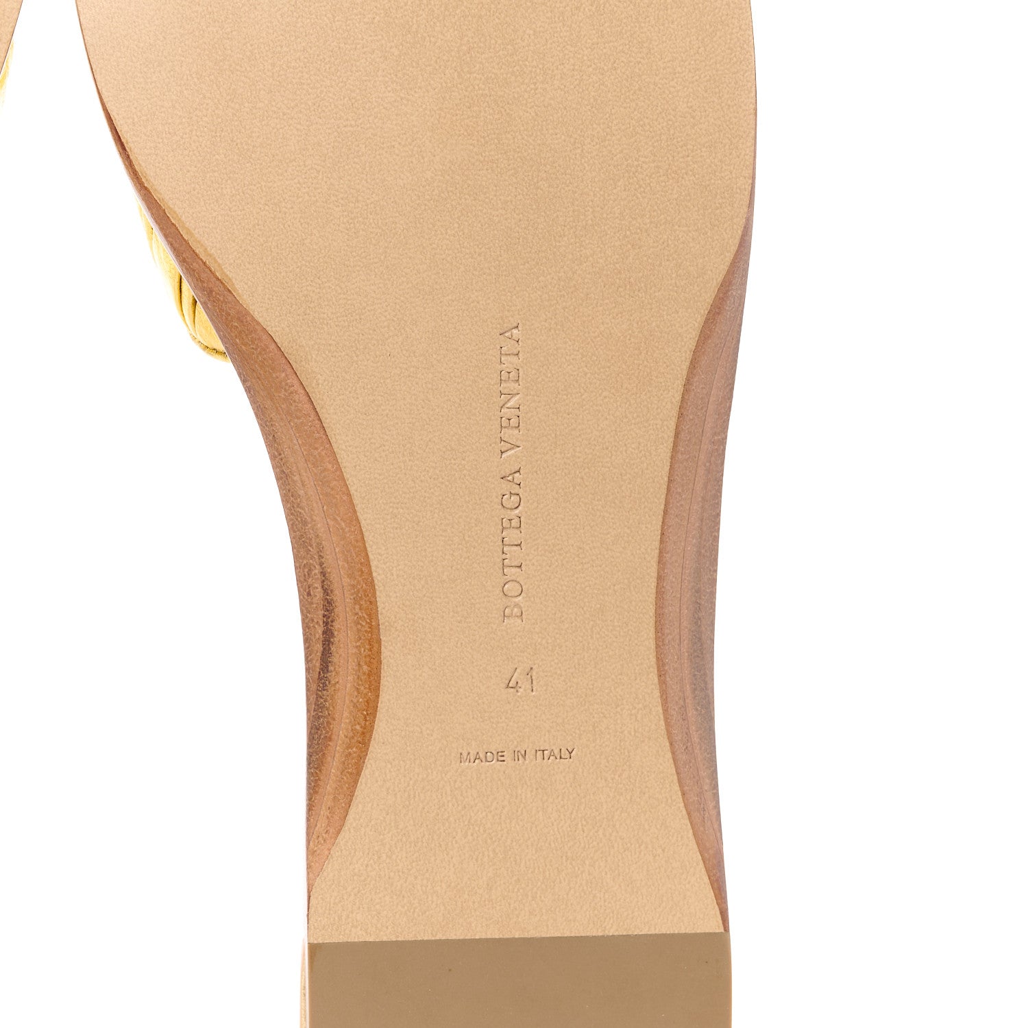 Bottega Veneta Nappa Pleated Squared Toe Flat Sandals 41 Gold 6 of 9