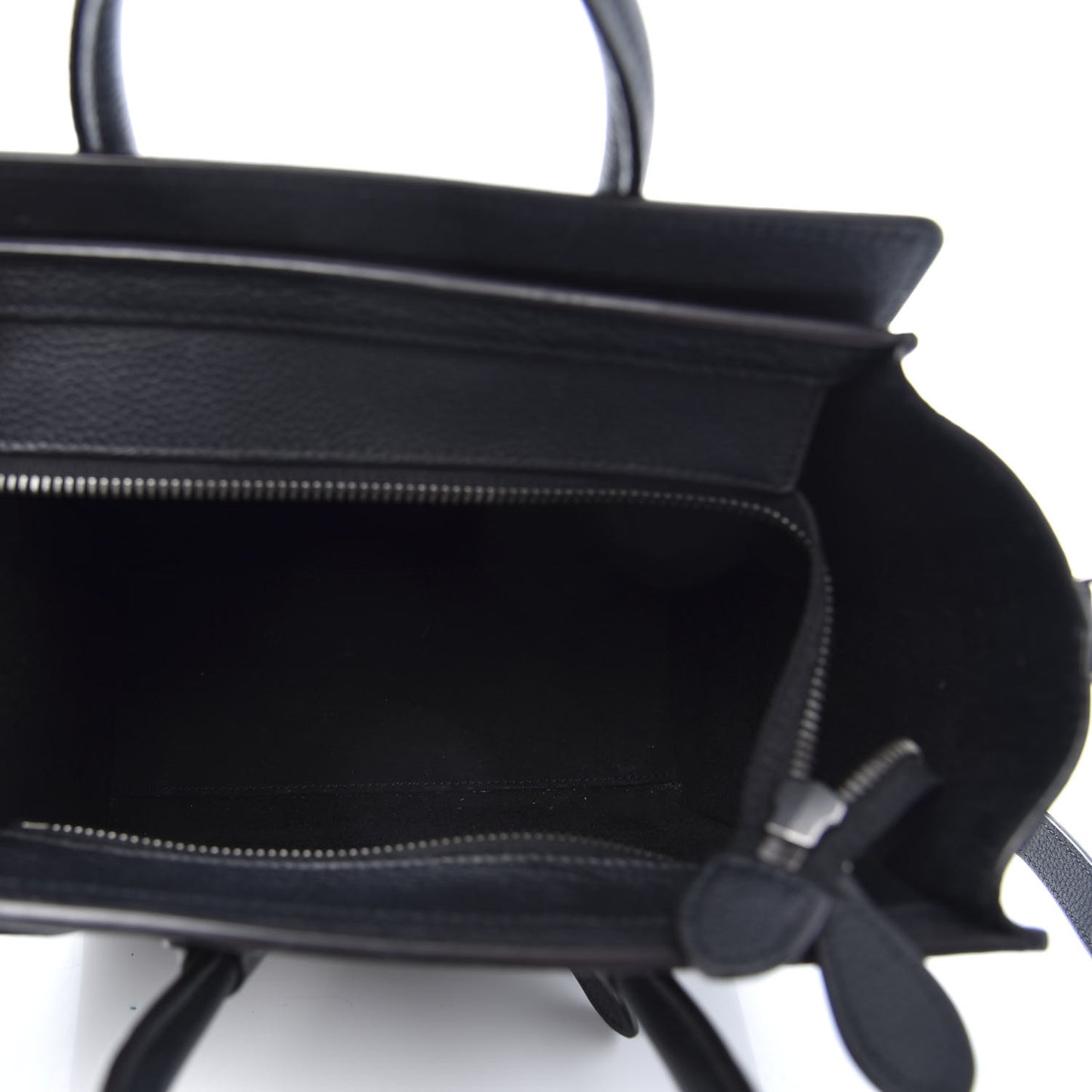 Drummed Calfskin Nano Luggage Black