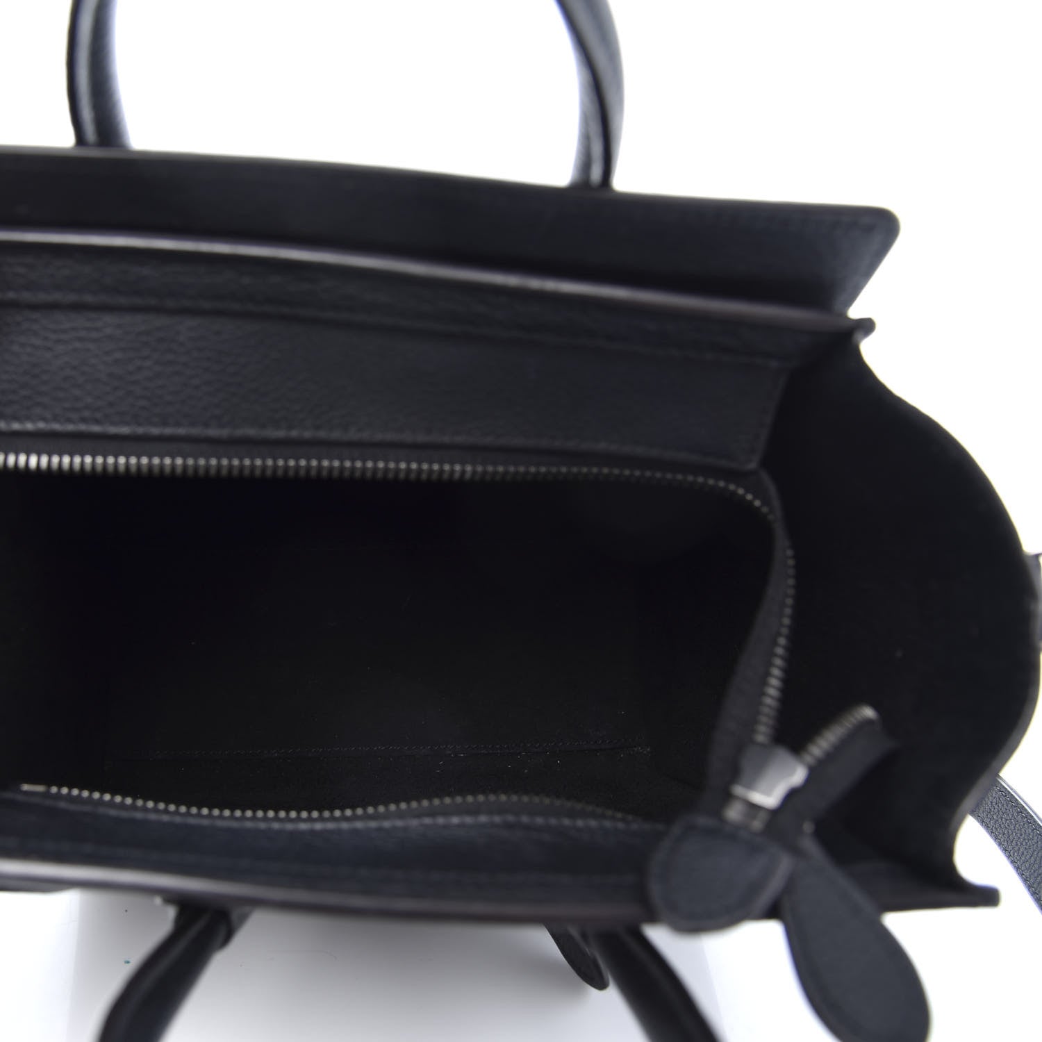 Celine Drummed Calfskin Nano Luggage Black 5 of 10
