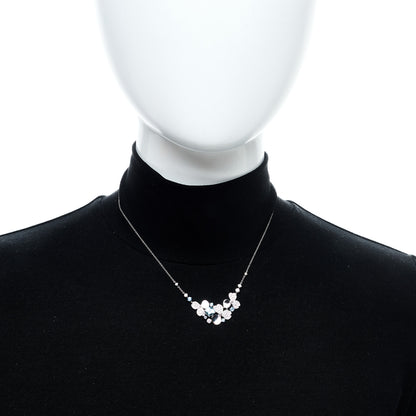 Tiffany Platinum Diamond Aquamarine Paper Flowers Cluster Pendant Necklace 2 of 6