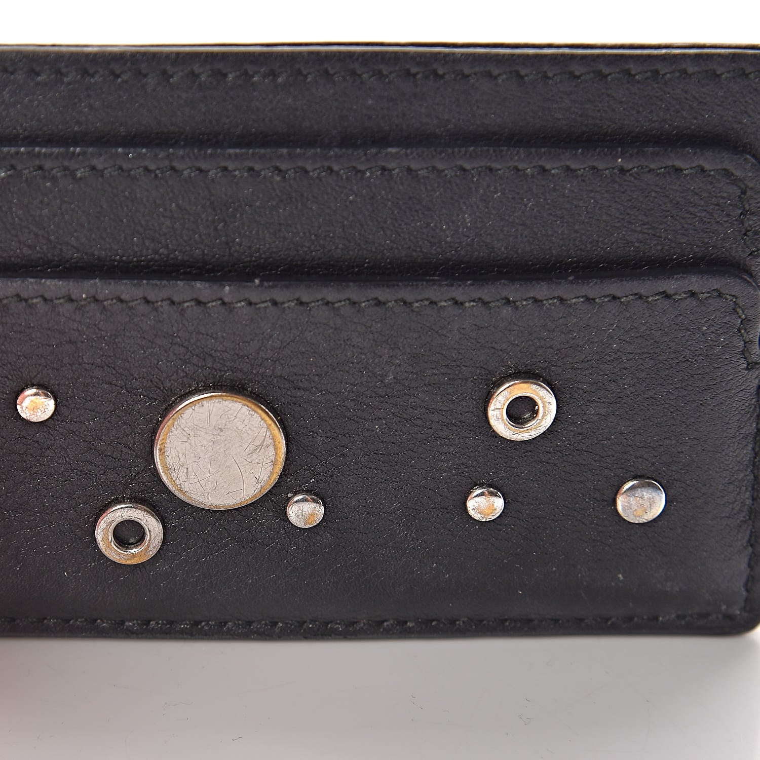 Alexander McQueen Calfskin Studded Skull Card Holder Black 9 of 10