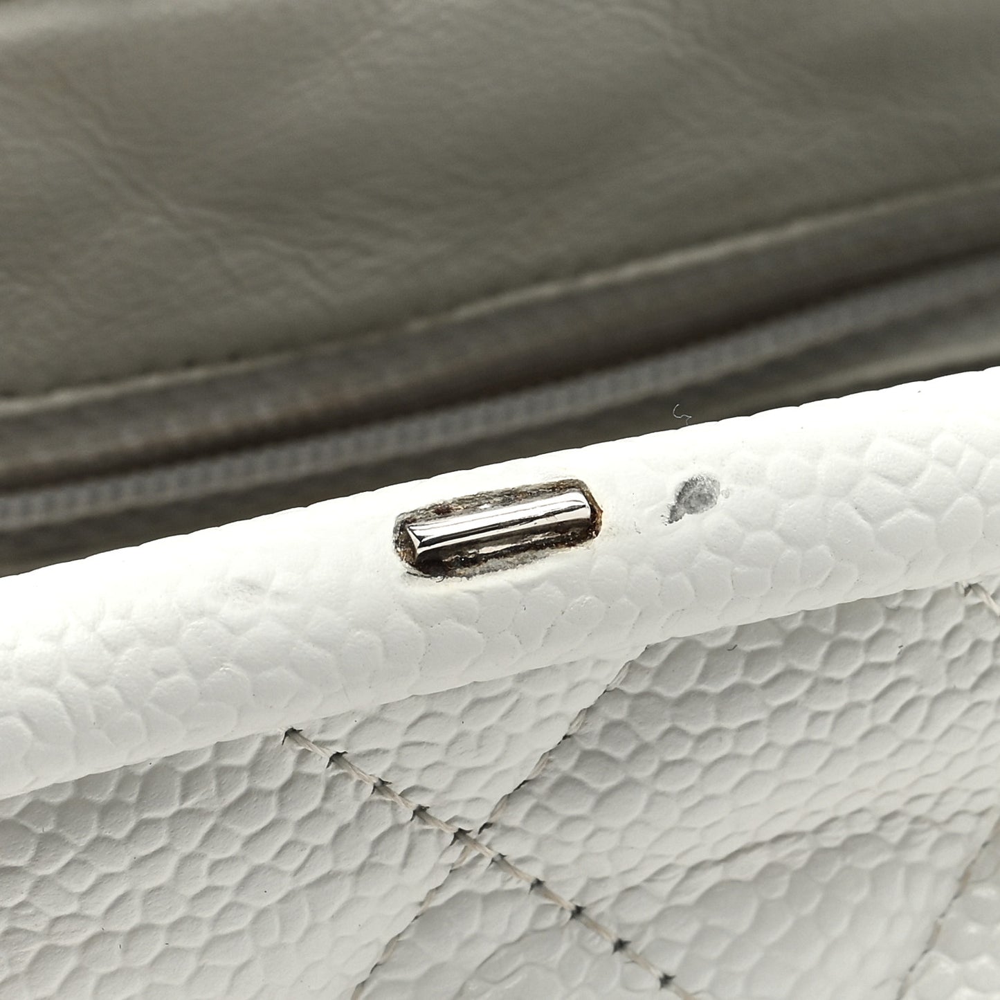 Caviar Quilted Timeless Clutch White