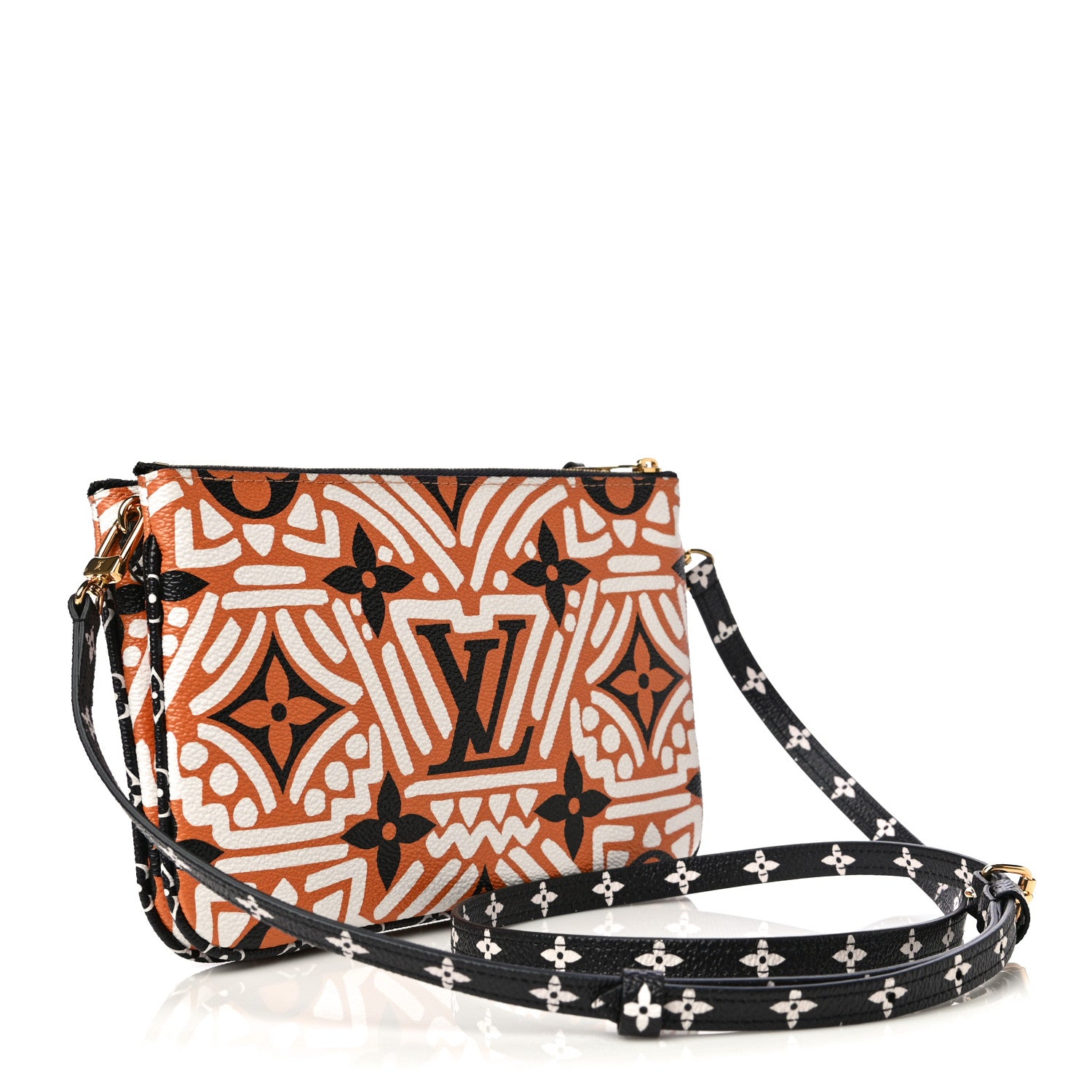 Louis Vuitton Monogram Giant Crafty Double Zip Pochette Creme Caramel 2 of 9