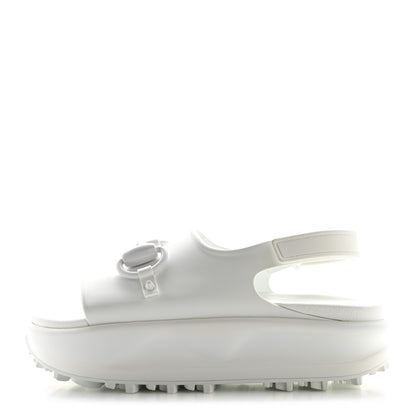 Gucci Soft Rubber Horsebit Touch Womens Strapped Sandals 38 Great White 1 of 9