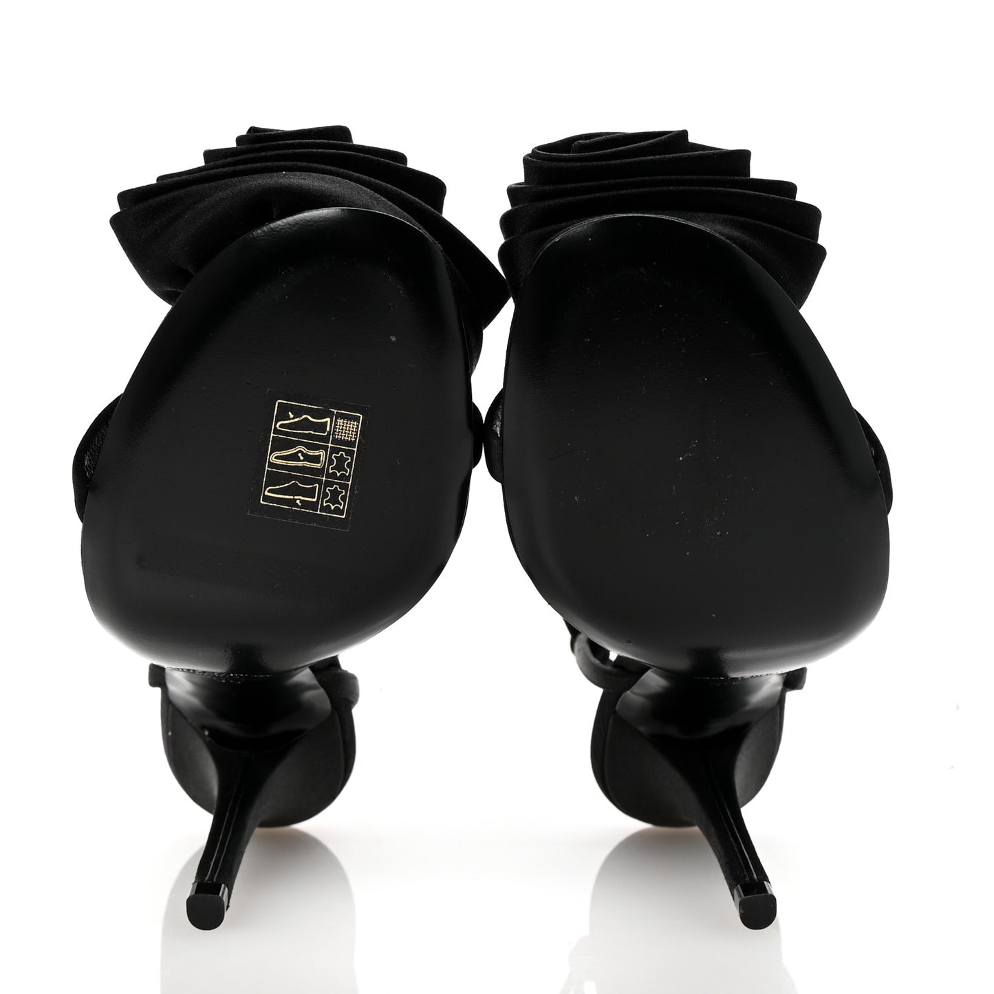 Satin Ivy 100 Ankle Strap Sandals 36 Black