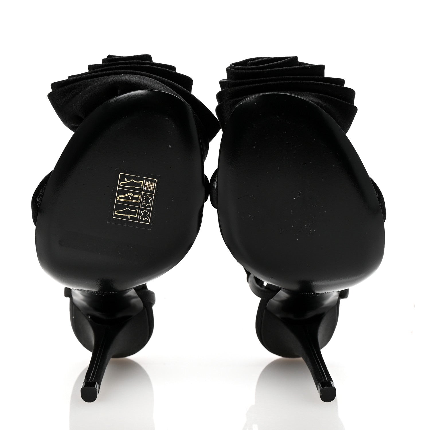 Saint Laurent Satin Ivy 100 Ankle Strap Sandals 36 Black 6 of 9