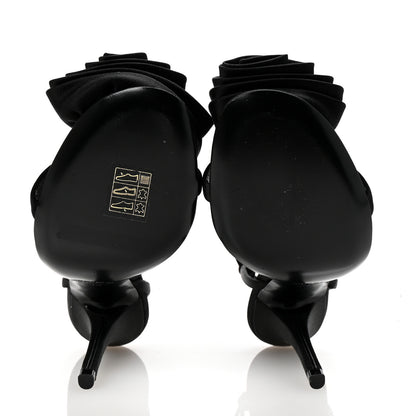 Saint Laurent Satin Ivy 100 Ankle Strap Sandals 36 Black 6 of 9