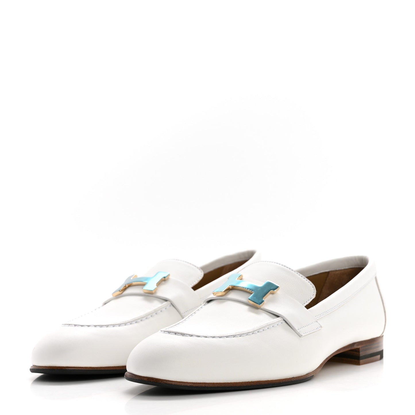 Calfskin Womens Paris Loafers 37 White