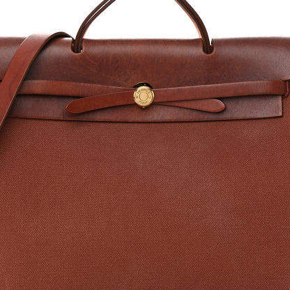 Hermes Toile Vache Calfskin Herbag 40 GM Natural 9 of 18