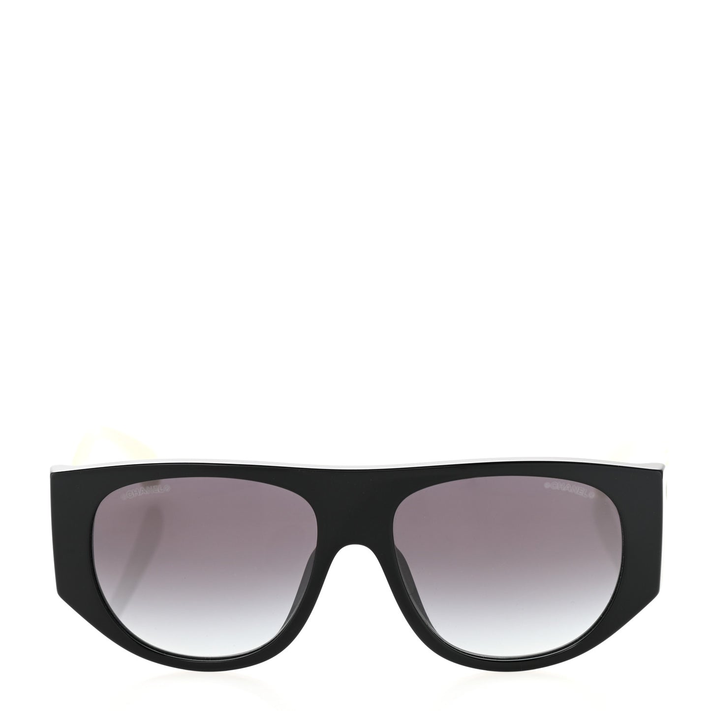 Acetate Quilted CC Pilot Sunglasses 71465 White Black