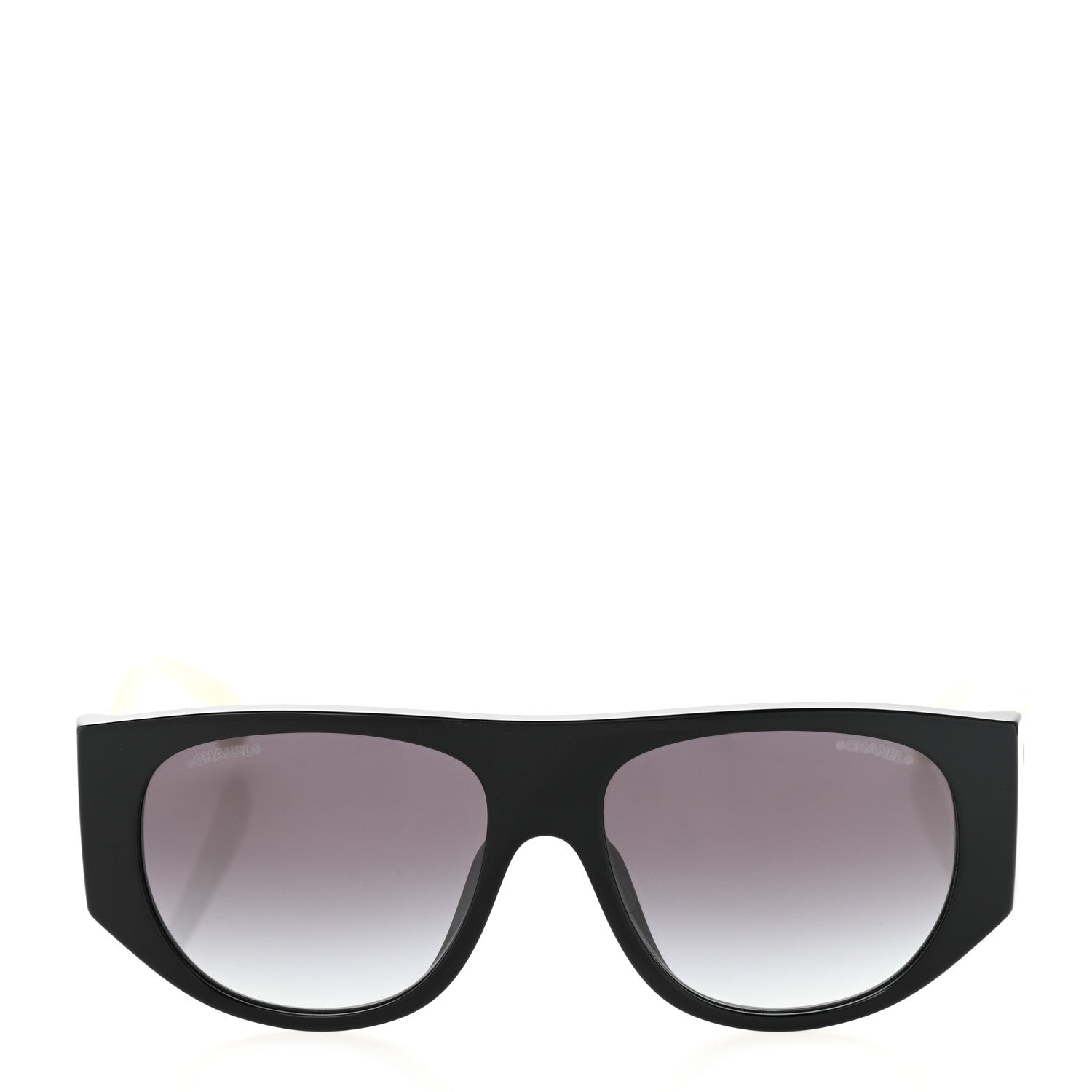 Chanel Acetate Quilted CC Pilot Sunglasses 71465 White Black 2 of 8