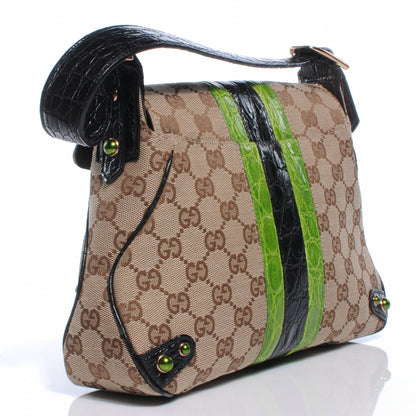 Gucci Monogram Crocodile Web Tom Ford Dragon Flap Bag 3 of 9