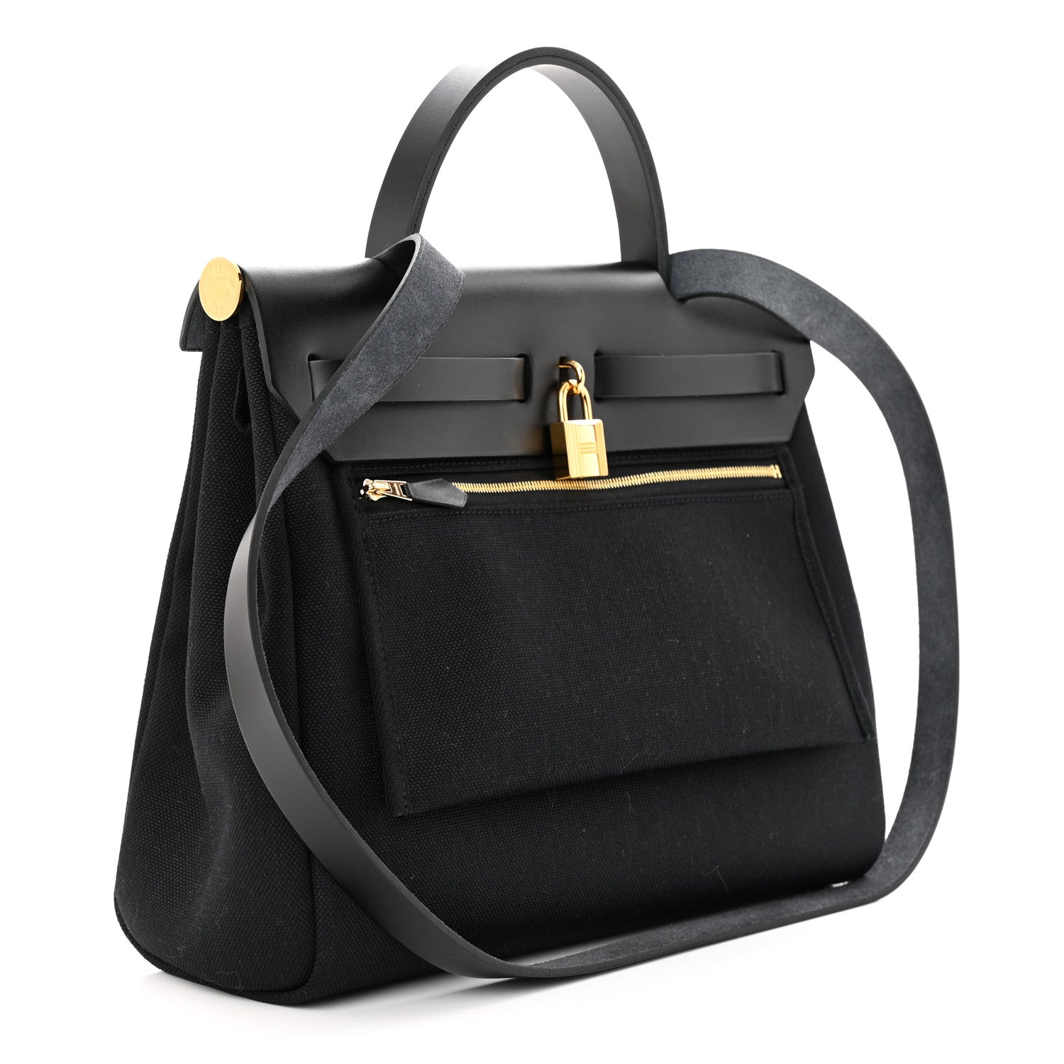 Hermes Military Toile Vache Hunter Herbag Zip PM 31 Black 4 of 12