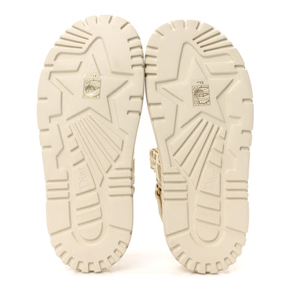 Christian Dior Laminated Sheepskin Cannage Dioract Sandals 38.5 Pale Gold 6 of 8