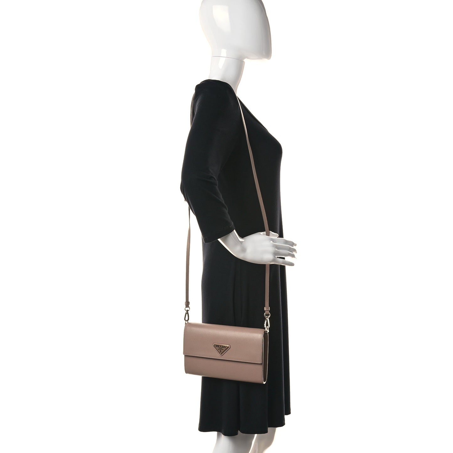 Saffiano Wallet With Shoulder Strap Cipria