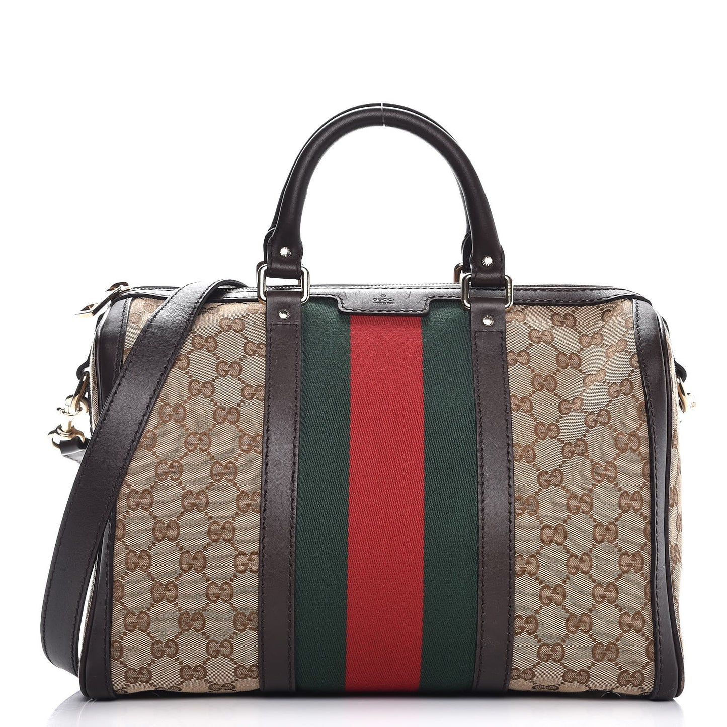 Monogram Vintage Web Medium Boston Dark Brown