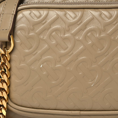 Burberry Calfskin Embossed Monogram Camera Chain Bag Honey 9 of 12